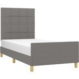  Posteljni okvir z vzglavjem temno siv 90x190 cm blago, (20794684) | Shoptok.si