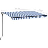  Automatska tenda sa senzorom LED 450 x 300 cm plavo-bijela | shoptok.hr
