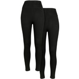 Urban Classics Women's high-waisted jersey leggings 2-pack black+black | ePonuda.com