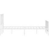 vidaXL Kovinski posteljni okvir z vzglavjem in vznožjem bel 160x200 cm | Shoptok.si