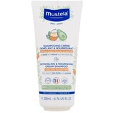 Mustela® Bébé Detangling & Nourishing Cream Shampoo 200 ml šampon skodrani lasje dolgi lasje za otroke | Shoptok.si