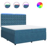 vidaXL Box spring postelja z vzmetnico modra 200x200 cm žamet, (21309618) Cene