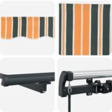 vidaXL Ručno uvlačiva tenda Zelena i Žuta 350x250 cm | shoptok.hr