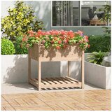 Visoka greda s polico 82,5x82,5x81 cm trdna borovina | Shoptok.si