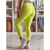 DStreet Spodnie damskie skinny z paskiem VIVASKIN żółte | shoptok.hr