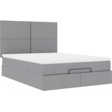  Otomanski krevet s madracem&LED svijetlosivi 140x190 cm tkanine | Eponuda.ba