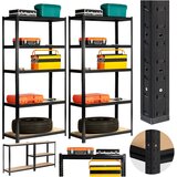 AKORD Komplet 2 Kovinskih Regalov, Črna, (5000332546) | Shoptok.si