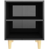  Noćni ormarić s nogama od masivnog drva sjajni crni 40x30x50 cm | shoptok.hr