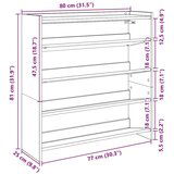 vidaXL Regal za čevlje dimljen hrast 80x25x81 cm inženirski les | Shoptok.si