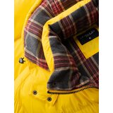 Ombre Men's puffer jacket with check lining - yellow | Shoptok.si