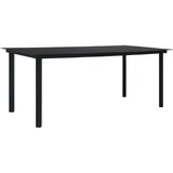 vidaXL Vrtni blagovaonski stol crni 190 x 90 x 74 cm čelik i staklo Cijene