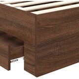  Konstrukcija postelje Rjav hrast in srebrna 75 x 190 cm, (5000103184) | Shoptok.si