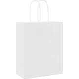  Papirnate vrećice 250 kom s ručkama bijele 18x8x22 cm | Shoptok.si
