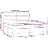  Krevet s oprugama i madracem svjetlosivi 200x200 cm baršunasti | shoptok.hr