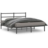 vidaXL Metalni okvir za krevet s uzglavljem crni 150x200 cm | shoptok.hr