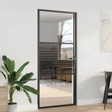 Staklena vrata Prugasti Crna 93 x 3,5 x 201,5 cm Aluminij | shoptok.hr