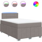 vidaXL Box spring postelja z vzmetnico taupe 120x190 cm blago, (21305721) | Shoptok.si