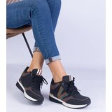 Gemre Black women's sneakers with hidden wedge Ninella | Shoptok.si