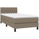  s oprugama i madracem smeđesivi 90x200 cm od tkanine | shoptok.hr