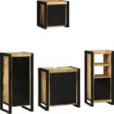 vidaXL Komplet pohištva za kopalnico 4 pcs Rjava Masiven les manga | Shoptok.si