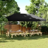 vidaXL Zložljivi pop-up šotor za zabave črn 580x292x315 m
