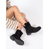 Shelvt Black suede cowboy boots for women Cijene