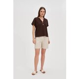 Marisse Brown Blouse With Buttons On The Neckline | ePonuda.com