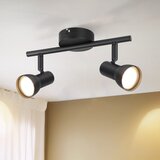 Nettlife stropna svetilka z 2 plamenoma, črna, moderna, GU10, kovinska, vrtljiva za 350°, (22116811) | Shoptok.si