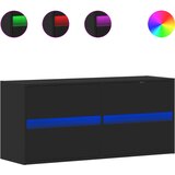 Maison Chic Stenska TV omarica - TV stojalo - Televizijska omarica z LED lučkami črna 100x31x45 cm, (21701943) | Shoptok.si