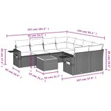  9-dijelni set vrtnih sofa s jastucima bež od poliratana | shoptok.hr