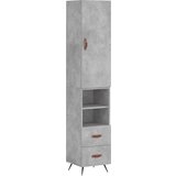Maison Chic Visoka omara - Komoda - Predalnik betonsko siva 34,5x34x180 cm inženirski les, (21721529) Cene