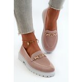 EVENTO Women's Loafers On Flat Heel With Gold Detail Pink Limentia | Shoptok.si