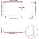  Noge jedilne mize V-oblika 3 kosi Antracit 100x(72-73,3) cm | Shoptok.si