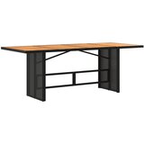  Vrtni stol s pločom od drva bagrema crni 190x80x75 cm poliratan | Eponuda.com