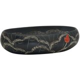 Nadgradni umivaonik crni ovalni 59x40x15 cm keramički | shoptok.hr