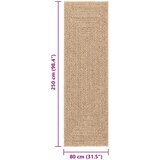  Tepih ZIZUR 80 x 250 cm s izgledom jute unutarnji i vanjski | Eponuda.ba