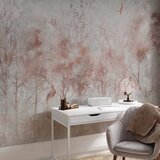  Foto tapeta - Autumn landscape - abstract with trees and birds on a textured background 200x140 Premium | shoptok.hr