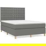 Maison Chic Box spring posteljni - Vzmetna postelja z vzmetnico temno siv 140x190 cm blago SL11988, (21905210) | Shoptok.si