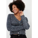 Trendyol Black Christmas Theme Crop Glittery Knitwear Cardigan | shoptok.hr