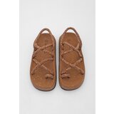Marjin Women's Cork Sole Patterned Cotton Rope Cross Band Daily Sandals Hista Taba | ePonuda.com