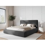 Cosmopolitan Design Temno siva oblazinjena zakonska postelja s prostorom za shranjevanje z letvenim dnom 140x200 cm Colonel – | Shoptok.si