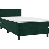  box spring s madracem LED tamnozeleni 90x190 cm baršun | shoptok.hr