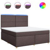 vidaXL Krevet s oprugama i madracem tamnosmeđi 180x200 cm tkanina | shoptok.hr