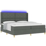 Box Spring Krevet s Madracem &amp LED Tamno Siva 200x200 cm Tkanina | shoptok.hr