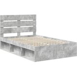  Krevetna konstrukcija Beton 120 x 190 cm Čvrsto borovo drvo | shoptok.hr