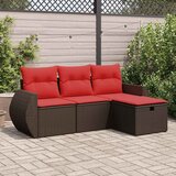 vidaXL 4-dijelni set vrtnih sofa od poliratana s jastucima smeđi | shoptok.hr