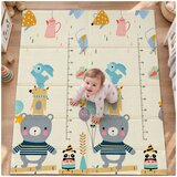 Lean Toys Izobraževalna podloga za plazenje iz pene, zložljiva, dvostranska, cesta 180x200 cm Slike