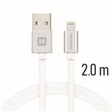 Swissten kabel USB/Lightning, platneni, 3A, 2m, srebrni | shoptok.hr