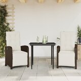 vidaXL 3-dijelni bistro set s jastucima smeđi od poliratana Cijene