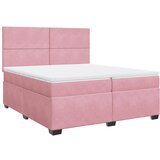  The Living Store Box spring postelja z vzmetnico roza 200x200 cm žamet - Box Spring Postelja, (21491609) | Shoptok.si